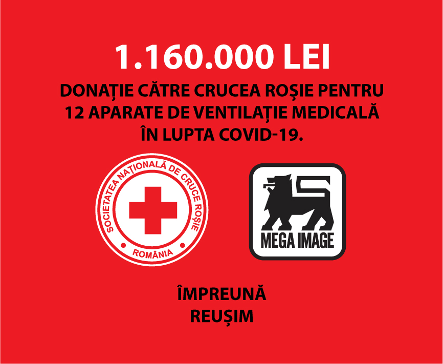 1.160.000 de lei către Crucea Roșie Română pentru achiziția a 12 echipamente de ventilație medicală