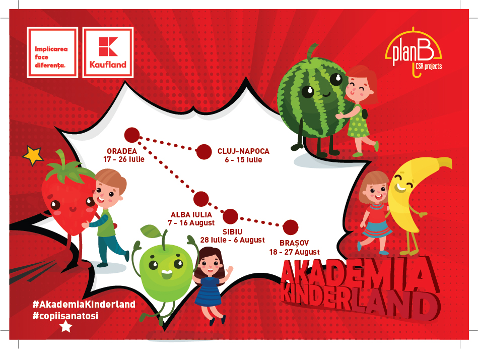 Începe Caravana Akademia Kinderland: școala mobilă de vară despre alimentație sănătoasă, pentru cei mici
