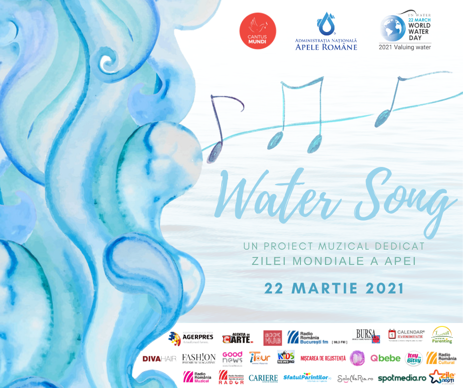 De Ziua Mondială a Apei, Administrația Națională „Apele Române” și copiii din Cantus Mundi lansează în premieră națională „WATER SONG”