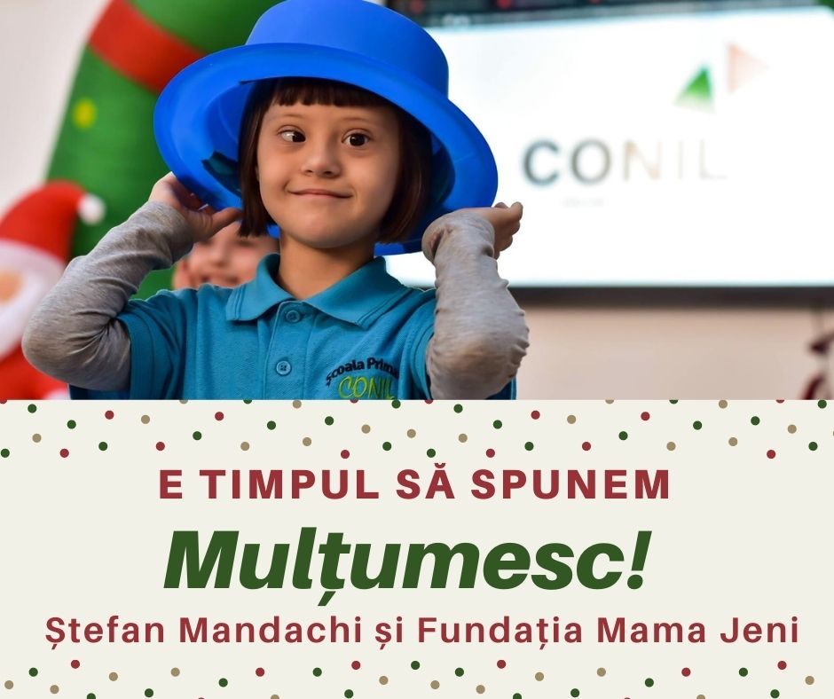Asociația CONIL si Fundația Mama Jeni anunță colaborarea pentru dotarea Școlii Gimnaziale CONIL pentru copiii cu dizabilități.