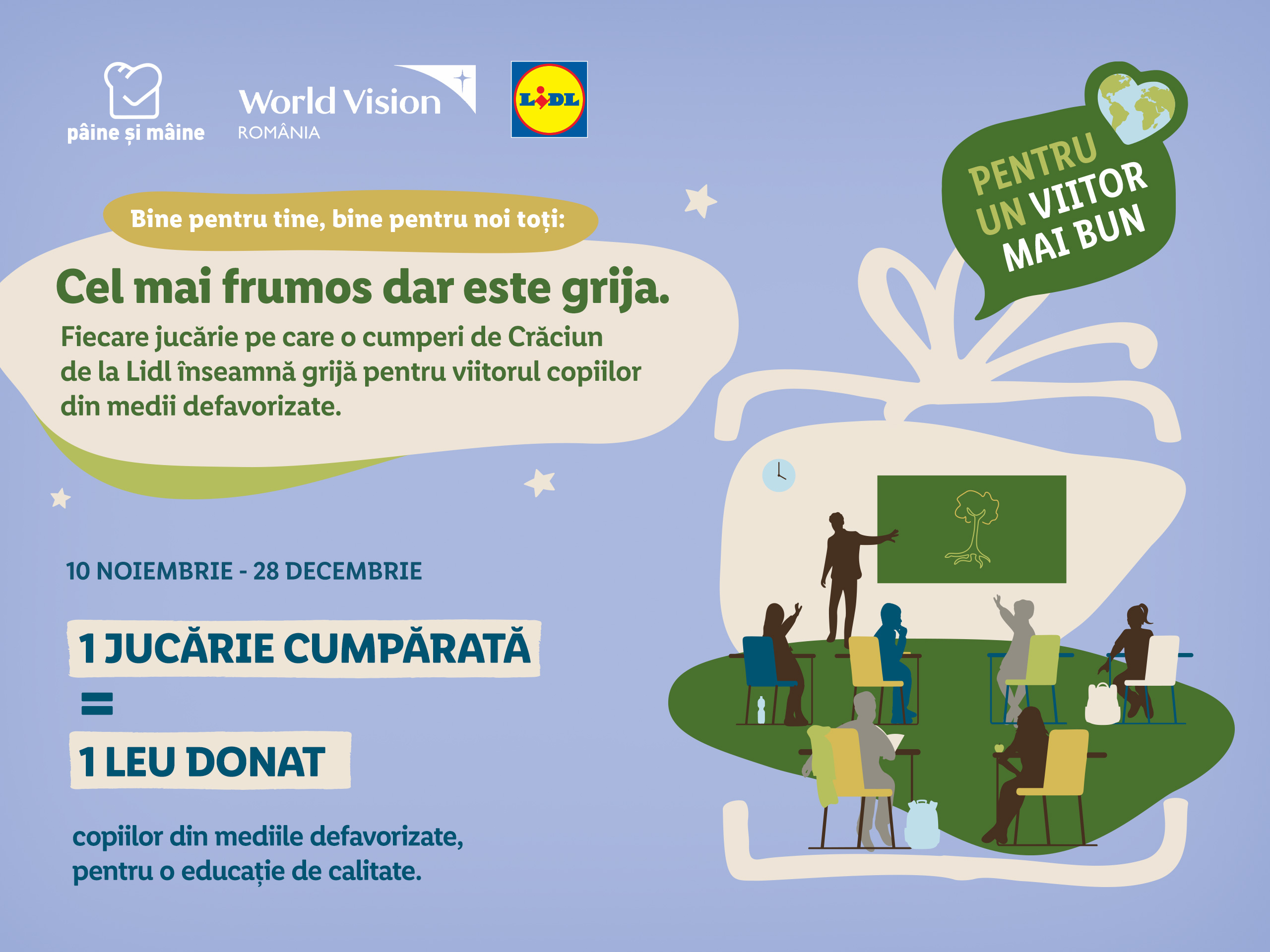 1.500 de copii din medii vulnerabile vor beneficia de acces la educație digitală, cu sprijinul oferit de Lidl România, printr-o  campanie derulată împreună cu World Vision România