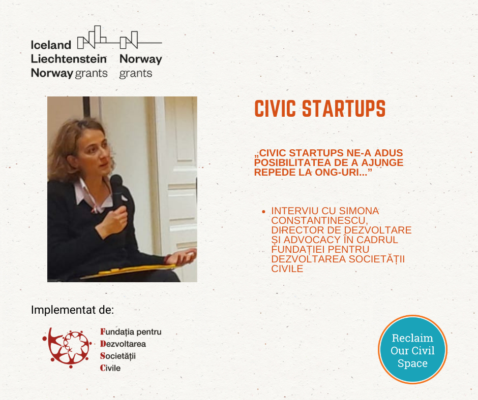 Civic Startups ne-a adus posibilitatea de a ajunge repede la ONG-uri